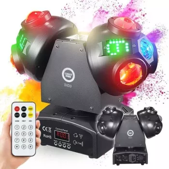 LIGHT4ME SID3 4-in-1 liikuv peaga mitmeefektvalgus RGBW LED, RGB laser, UV ja strobo