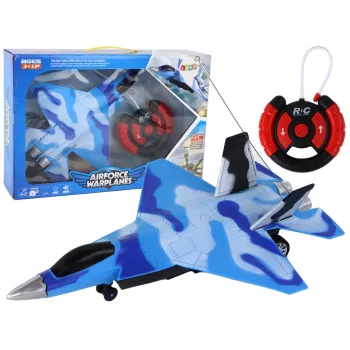 LEAN TOYS 16645 Kaugjuhtimisega F-16 Fighting Falcon hävituslennuk heli- ja valgusefektidega, 2.4 GHz, hall