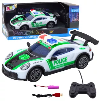 LEAN TOYS RC Drift Police Sports Auto LED-tuledega 1:22