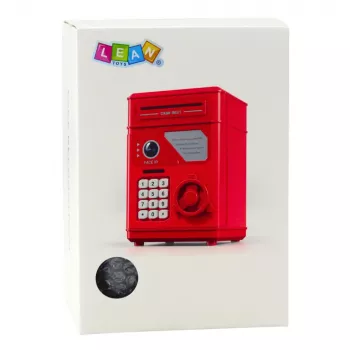 LEAN TOYS Elektrooniline turvaline ATM-hoiupõrsas PIN-koodiga lastele, hall