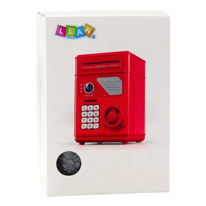 LEAN TOYS Elektrooniline turvaline ATM-hoiupõrsas PIN-koodiga lastele, hall