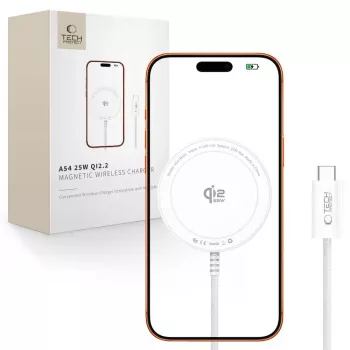 TECH-PROTECT A54 Magnetiline MagSafe juhtmevaba laadija 25W Qi2.2 Valge