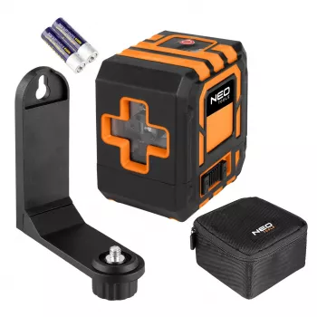 NEO TOOLS 75-142 Ristjoonlaser, 20 m ulatus, punane kiir, isetasanduv, IP54, magnetilise hoidiku ja kohvriga