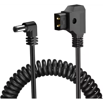 Newell D-Tap to DC 5.5x2.5mm spiraalkaabel, 90cm, must