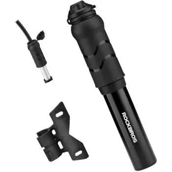 ROCKBROS 810PCS-HP Mini kätepump jalgrattale painduva voolikuga Presta ja Schrader ventiilidele - must