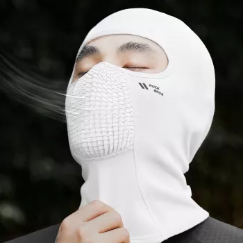 ROCKBROS LF25699 Fliisist jalgrattasõidu näomask – valge | Termiline täisnäo mask talviseks jalgrattasõiduks, suusatamiseks ja mootorrattasõiduks