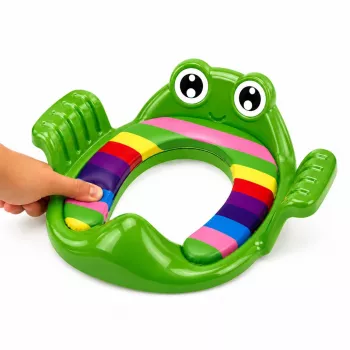 LEAN TOYS laste tualett-istme kate, pehme iste käepidemetega, roheline