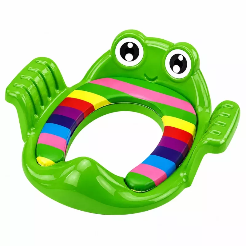 LEAN TOYS laste tualett-istme kate, pehme iste käepidemetega, roheline