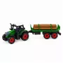 LEAN TOYS Põllumajanduslik talutraktor koos palgihaagisega, hõõrdajamiga, heinapall, 35 cm