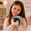 LEAN TOYS Plüššpingviin Pehme Mänguasi Valge ja Hall 16 cm