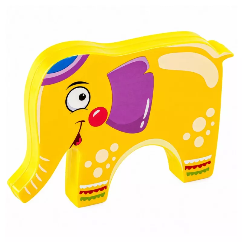 LEAN TOYS Oskuste mäng Tasakaalustav Elevant Ehita torn plokkidest Elevant 61 tk