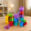 LEAN TOYS Magnetilised ehitusklotsid Kuubikud Pallirööbas Värviline 33 tk