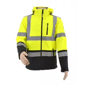 AWTOOLS Softshell-jope T3 kõrge nähtavusega peegeldav must suurus S