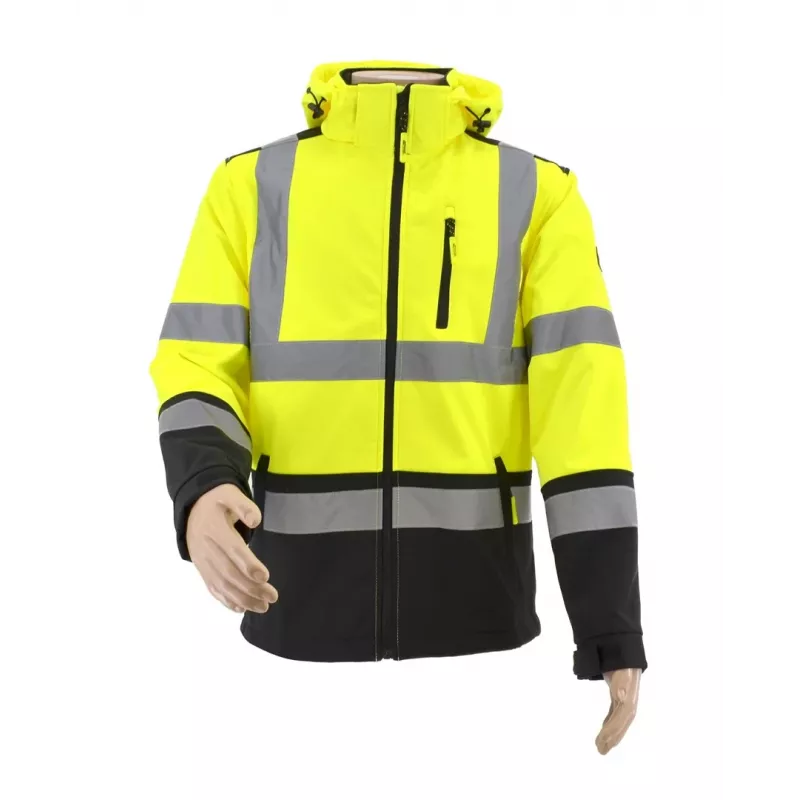 AWTOOLS Softshell-jope T3 kõrge nähtavusega peegeldav must suurus S
