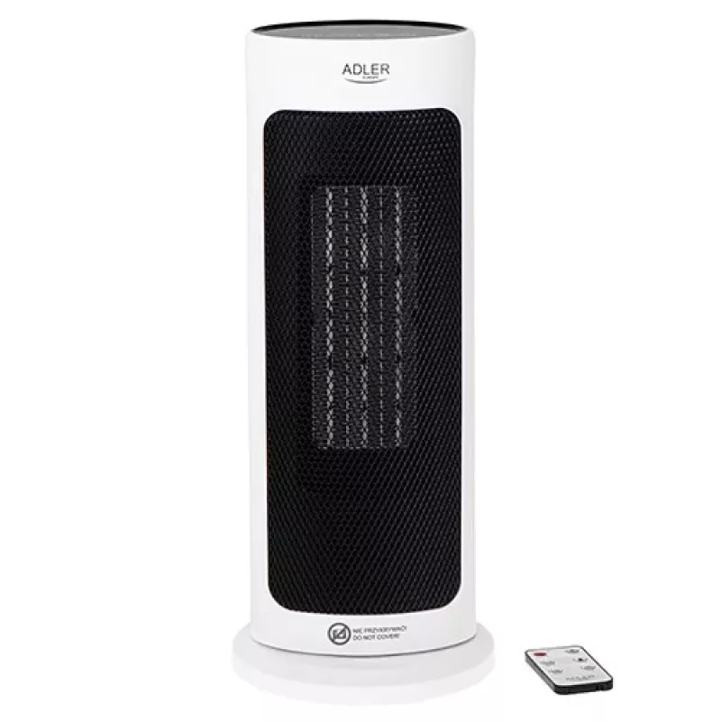 Adler AD 7738 keraamiline ventilaatorkütteseade 2000W kaugjuhtimispuldiga, valge