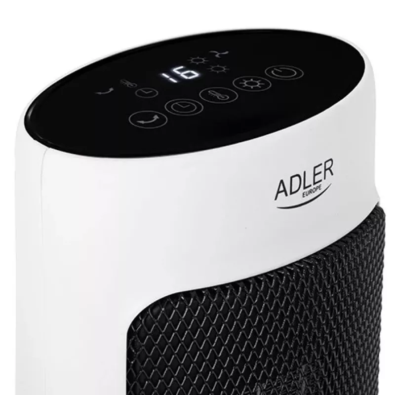 Adler AD 7738 keraamiline ventilaatorkütteseade 2000W kaugjuhtimispuldiga, valge