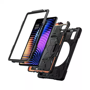 Crong Defender Plus vastupidav ümbris Xiaomi Pad 8 / 8 Pro / Pad 7 / 7 Pro 11,2 tolli – must