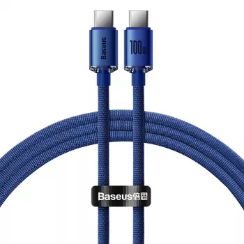 Baseus USB-C to USB-C Crystal Shine kaabel 100W 1,2m sinine
