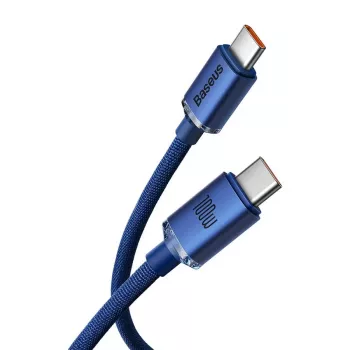 Baseus USB-C to USB-C Crystal Shine kaabel 100W 1,2m sinine