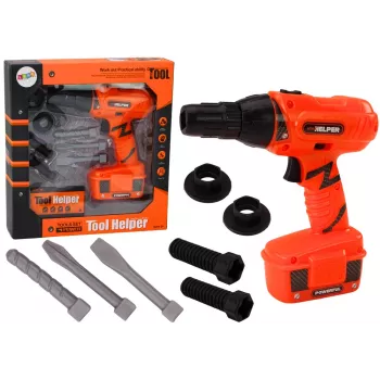 LEAN TOYS DIY patareitoitel töötav puur oranž, puurid ja kruvid
