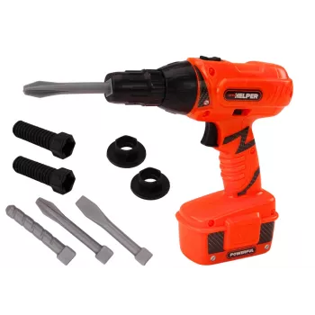 LEAN TOYS DIY patareitoitel töötav puur oranž, puurid ja kruvid
