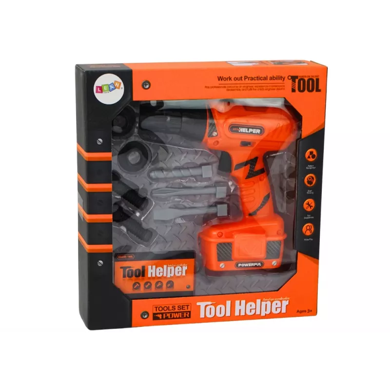 LEAN TOYS DIY patareitoitel töötav puur oranž, puurid ja kruvid