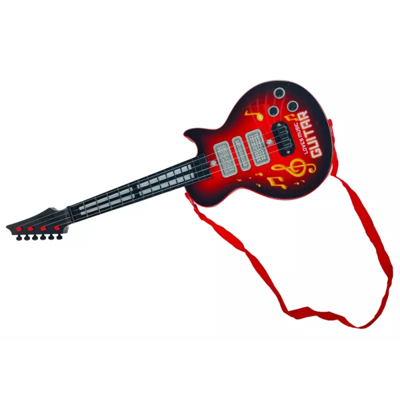 LEAN TOYS Elektrikitarr Star Strings värviliste dioodidega punane
