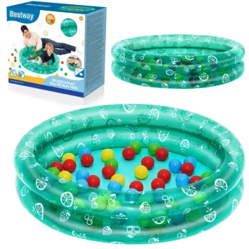 Bestway 51141 Täispuhutav aia bassein 50 palliga, läbipaistev täppidega, 91 cm