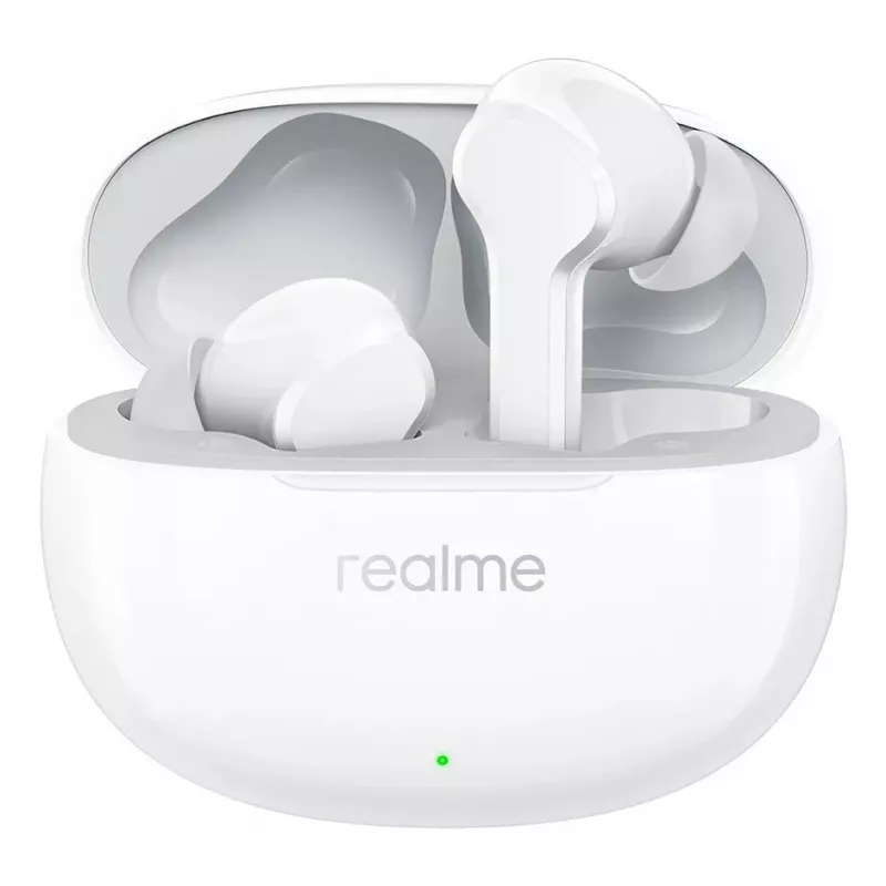realme Buds T110 True Wireless kõrvaklapid 38h akuga, AI ENC, IPX5, Bluetooth 5.4, 10mm bassidraiver, USB-C kiirlaadimine, madala latentsusega režiim, puutetundlik juhtimine, valge