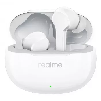 realme Buds T110 True Wireless kõrvaklapid 38h akuga, AI ENC, IPX5, Bluetooth 5.4, 10mm bassidraiver, USB-C kiirlaadimine, madala latentsusega režiim, puutetundlik juhtimine, valge