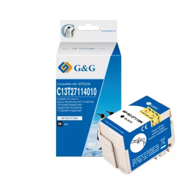 G&G ühilduv suure mahutavusega must tindikassett Epson 27XL T2711 C13T27114012 jaoks