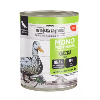 WIEJSKA ZAGRODA Mono Duck märg koeratoit – 800g purk, teraviljavaba, ühe valguallikaga