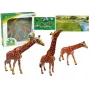 LEAN TOYS Kaelkirjakute kujukesed Hariv perekomplekt 3 tükki + Aafrika taust