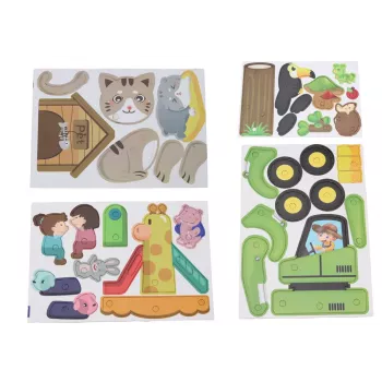 LEAN TOYS 3D ehituspuzzle klotsid DIY dinosaurused lahtimonteerimispuur