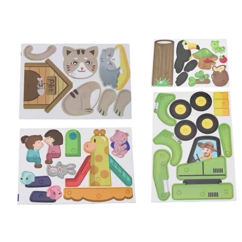 LEAN TOYS 3D ehituspuzzle klotsid DIY dinosaurused lahtimonteerimispuur