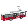 LEAN TOYS Trollibuss 1:16 Valgus- ja heliefektidega Kaugjuhtimisega Valge ja Punane