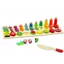 LEAN TOYS Puidust õppesorteerimislaud – matemaatika õppimine puuviljade ja numbritega, 85 osa, Montessori mänguasi väikelastele vanuses 3+