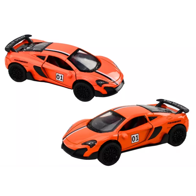 LEAN TOYS sportauto 1:32 hõõrdajamiga oranž