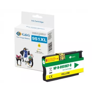 G&G Ninestar kollane tindikassett, ühilduv HP 951XL (CN048AE) suure mahutavusega