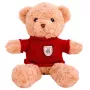 LEAN TOYS Plüšist maskottkuju kaisukaru beež punase kampsuniga 40cm