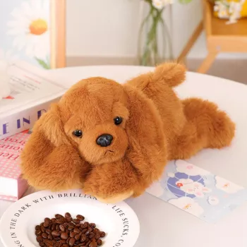 LEAN TOYS Plüšist kokkerspanjel koer kaalutud käppadega pruun 30cm