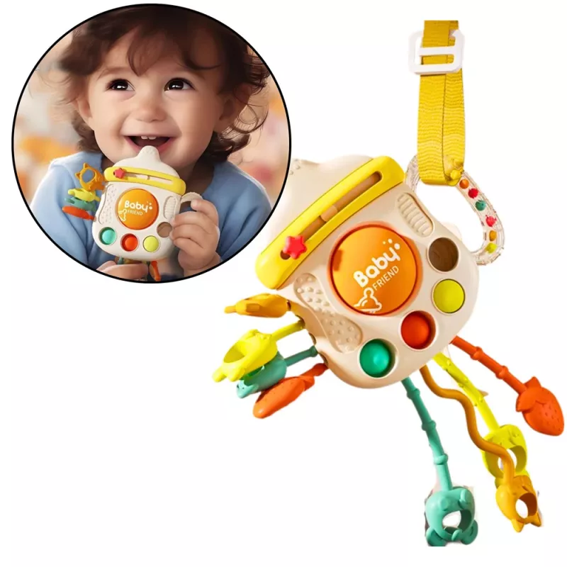LEAN TOYS Sensoriline mänguasi Hammasikummi Kõristi Beebipudel 3in1