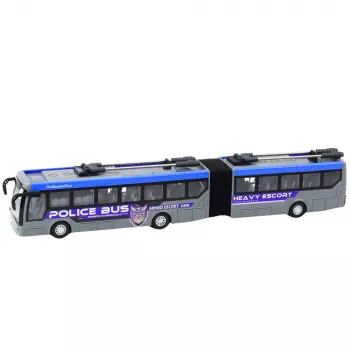 LEAN TOYS RC Politsei liigendbuss kaugjuhtimisega tuledega Hall 1:32