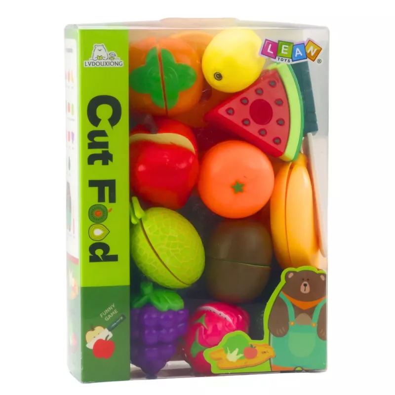 LEAN TOYS Puuviljade lõikamise komplekt lõikelaud ja nuga õppevahend lastele