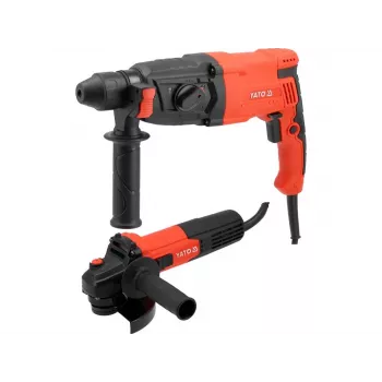YATO 900W SDS+ löökpuur ja 125mm 750W nurklihvija komplekt