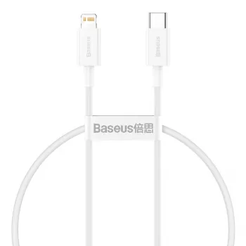 Baseus Superior Series USB-C to Lightning kaabel 0,25 m valge, 20W PD kiirlaadimine ja andmesünkroonimine
