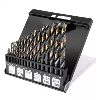 NEO TOOLS HSS-CNC metallpuurikomplekt, 124°, Pro-Tec, 1,0-10,0 mm, 19-osaline