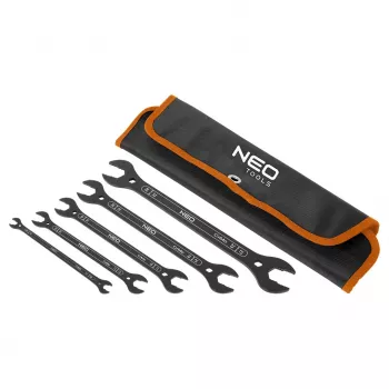 NEO TOOLS Super õhukesed kahepoolse otsaga lamevõtmed, 4-in-1, 6-27 mm (20 suurust), 5-osaline komplekt