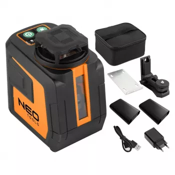 NEO TOOLS 75-144 Roheline kiir 5-joone laseritase 20 m magnetkinnitusega ja kohvriga