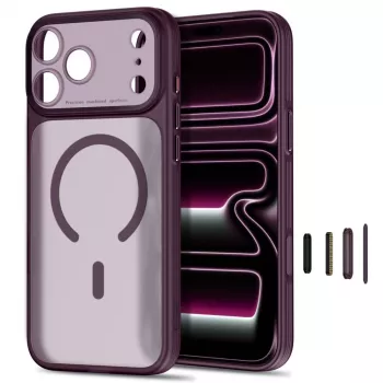 TECH-PROTECT MagPrime MagSafe Clear Case for iPhone 17 Pro / 18 Pro - Matte Dark Cherry